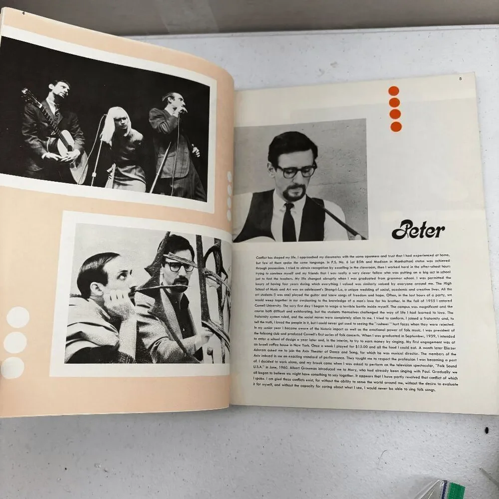 Vintage The Peter Paul and Mary Song Book Sheet Music Warner‎ Bros 1965